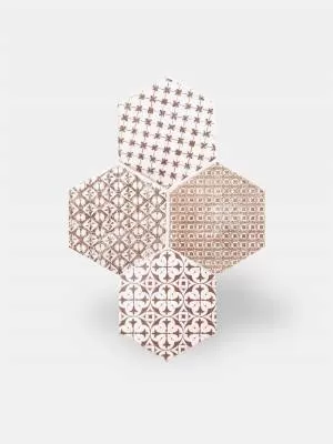 Carrelage hexagonal mat grenat 15 x 15 cm - HE0811011