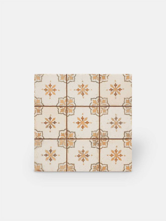 Carrelage retro pour sol 33x33cm - décor brun -orangé - FS1136002