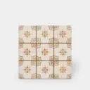 Retro-Bodenfliese 33 × 33 cm - braun-orangefarbenes Dekor - FS1136002