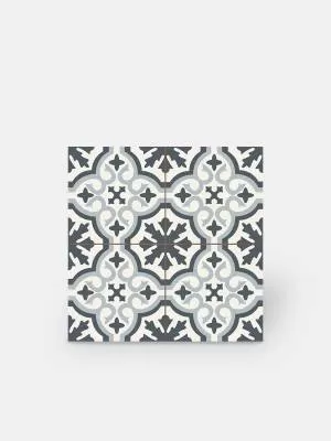 Imitation carreaux de ciment en grès cérame - décor bleu - ST1140002