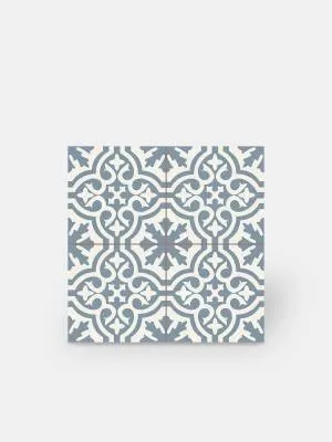 Carrelage imitation carreaux de ciment neufs - bleu & blanc - TI1138001