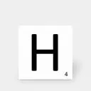 Scrabble-Fliese Buchstabe H 10 × 10 cm - LE0804008
