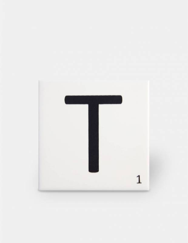 Scrabble-Fliese Buchstabe T 10 × 10 cm - LE0804020