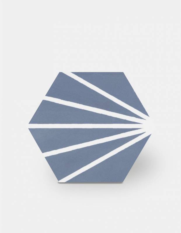 Carrelage hexagonal au design vintage - mat à motif bleu - ME9507002