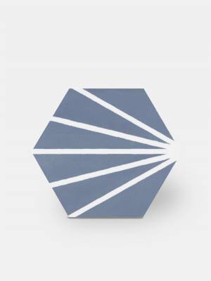 Carrelage hexagonal au design vintage - mat à motif bleu - ME9507002