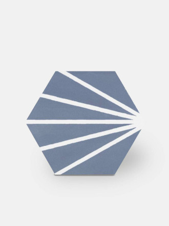Carrelage hexagonal au design vintage - mat à motif bleu - ME9507002