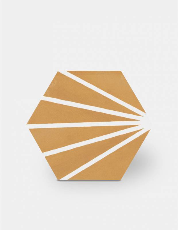Carrelage hexagonal design vintage - mat à motif jaune - ME9507007