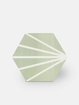 Carrelage hexagonal design vintage - mat à motif vert - ME9507009