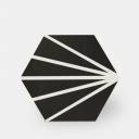 Carrelage hexagonal design vintage - mat à motif noir - ME9507010