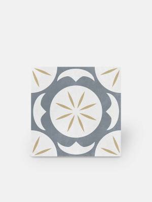 Carrelage imitation carreau de ciment décor gris et jaune - AR1144003