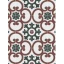 Carrelage imitation carreau de ciment décor rouge et vert - AR1144001