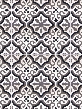 Carrelage imitation carreau ciment sol et mur blanc 20 x 20 cm - FL0115002
