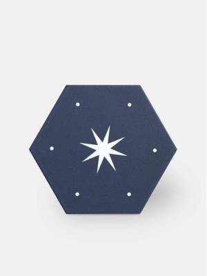 Carrelage hexagonal Etoile Bleue Nuit Antidérapant