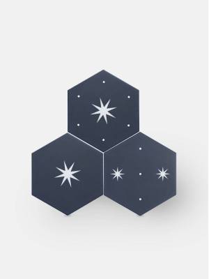 Carrelage hexagonal Etoile Bleue Nuit