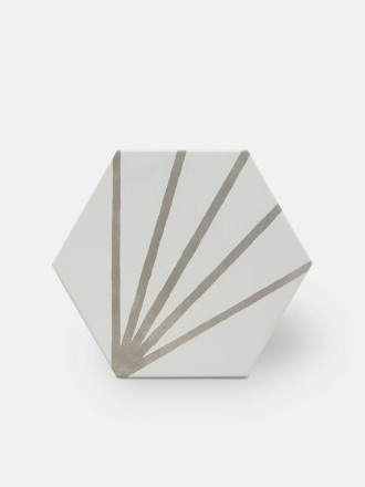 Carrelage Mat Hexagonal Gris/Blanc, Ciment ME950