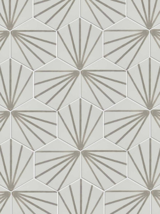 Sechseckige Fliese - Vintage-Design - matt mit grauem Muster - ME9507004