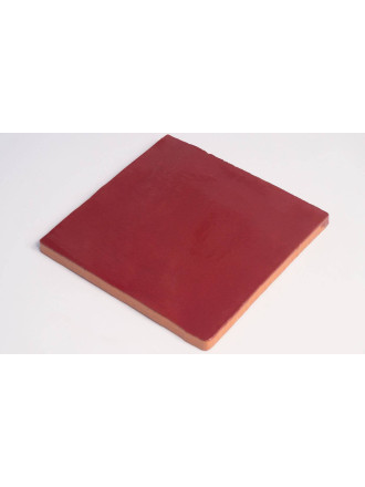 Faïence murale rouge carmin style artisanal 10x10cm PR0809030