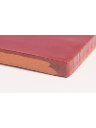 Faïence murale rouge carmin style artisanal 10x10cm PR0809030