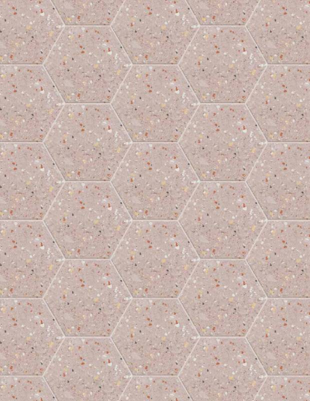 Carrelage hexagonal terrazzo rose - AG2208011