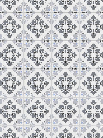 Carrelage flower point bleu MA20050021