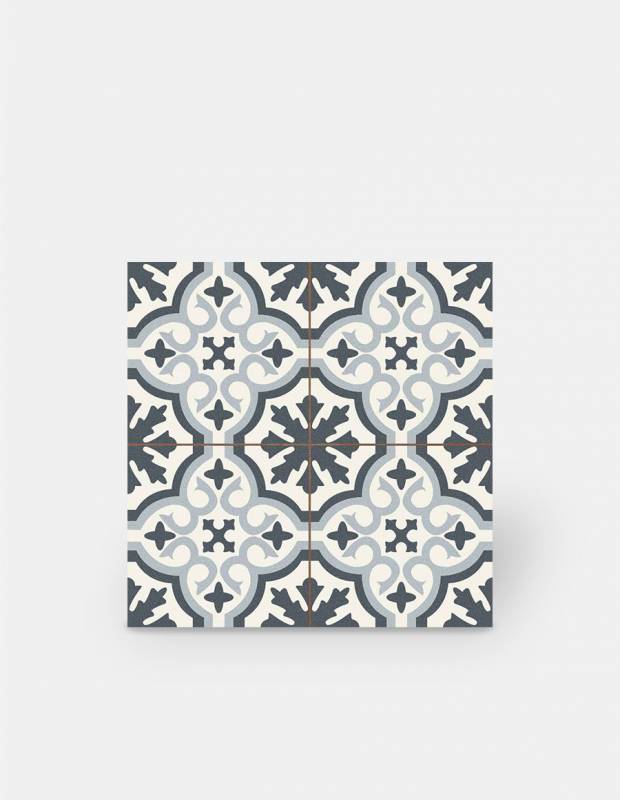 Imitation carreaux de ciment en grès cérame - décor bleu - ST1140002