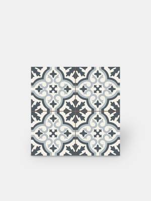 Imitation carreaux de ciment en grès cérame - décor bleu - ST1140002