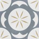 Carrelage imitation carreau de ciment décor gris et jaune - AR1144003