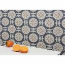 Carrelage imitation carreau de ciment décor gris et jaune - AR1144003
