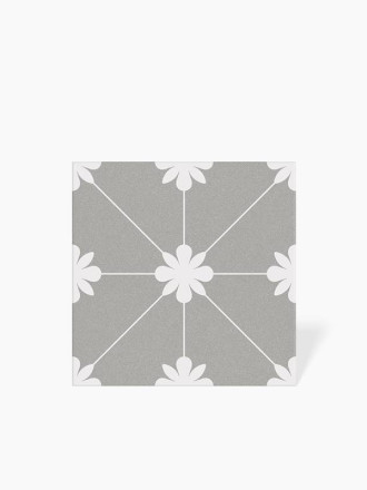 FLIESE PETITE FLEUR GRISE