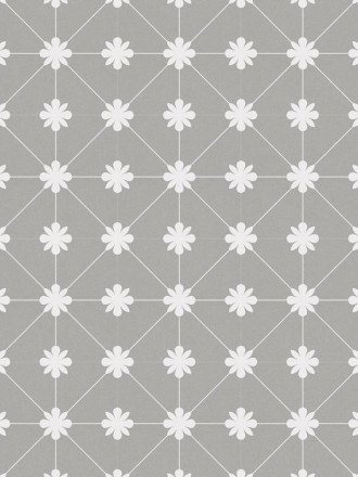 FLIESE PETITE FLEUR GRISE