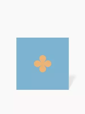 CABOCHON PUCE CROIX BLEU ET JAUNE 4.6X4.6 CM - MA2303050