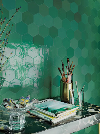 CARRELAGE ALVEOLE EMERAUDE 10.8X12.4 CM - MA2303722