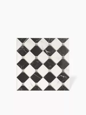 CARRELAGE DAMIER EFFET MARBRE 44X44 CM- MA2303180
