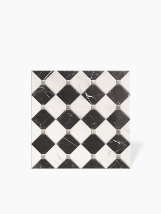 CARRELAGE DAMIER EFFET MARBRE 44X44 CM- MA2303180