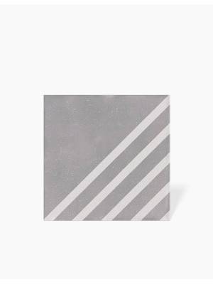 CARRELAGE SIGNAL RAYÉ GRIS BLANC 18.5X18.5 CM - MA2303774