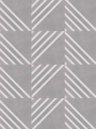 CARRELAGE SIGNAL RAYÉ GRIS BLANC 18.5X18.5 CM - MA2303774