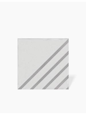 CARRELAGE SIGNAL RAYÉ BLANC GRIS 18.5X18.5 CM - MA2303775