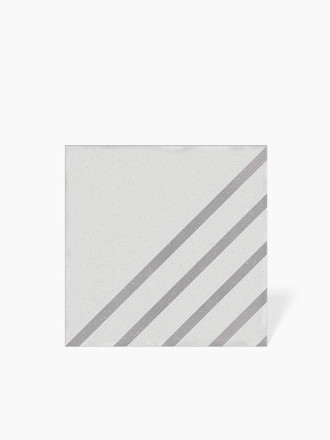 CARRELAGE SIGNAL RAYÉ BLANC GRIS 18.5X18.5 CM - MA2303775