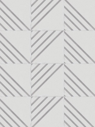 CARRELAGE SIGNAL RAYÉ BLANC GRIS 18.5X18.5 CM - MA2303775