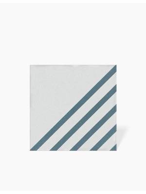 CARRELAGE SIGNAL RAYÉ BLANC BLEU 18.5X18.5 CM - MA2303776