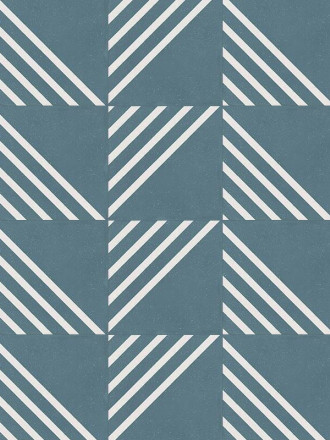 CARRELAGE SIGNAL RAYÉ BLEU  BLANC 18.5X18.5 CM - MA2303777