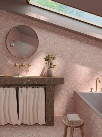 CARRELAGE TERRAZZO TOMETTE ROSE 25.8X29 CM - MA2303372