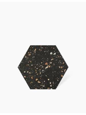 CARRELAGE TERRAZZO TOMETTE NOIR 25.8X29 CM - MA2303374