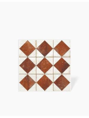 CARRELAGE DAMIER EFFET ANCIEN BRUN 33X33 CM - MA2303174