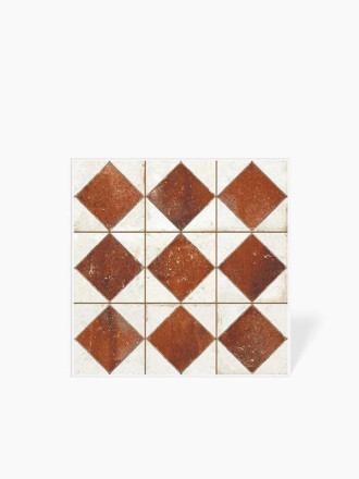 CARRELAGE DAMIER EFFET ANCIEN BRUN  33X33 CM - MA2303174