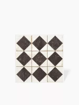 CARRELAGE DAMIER EFFET ANCIEN NOIR 33X33 CM - MA2303175