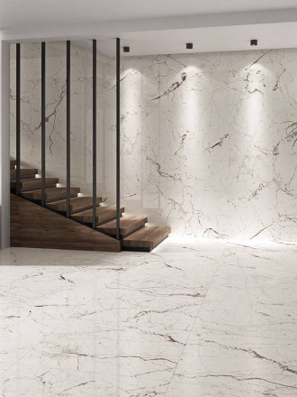 CARRELAGE MARBRE BLANC BRILLANT 60X120 CM - MA2303490