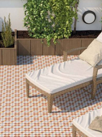 CARRELAGE ECAILLE ORANGE 15X15 CM - MA2303241