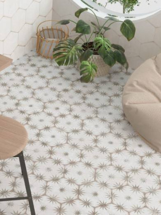 CARRELAGE TOMETTE ÉTOILÉE TAUPE 19.8X22.8 - MA2303276