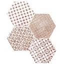 Carrelage hexagonal mat grenat 15 x 15 cm - HE0811011